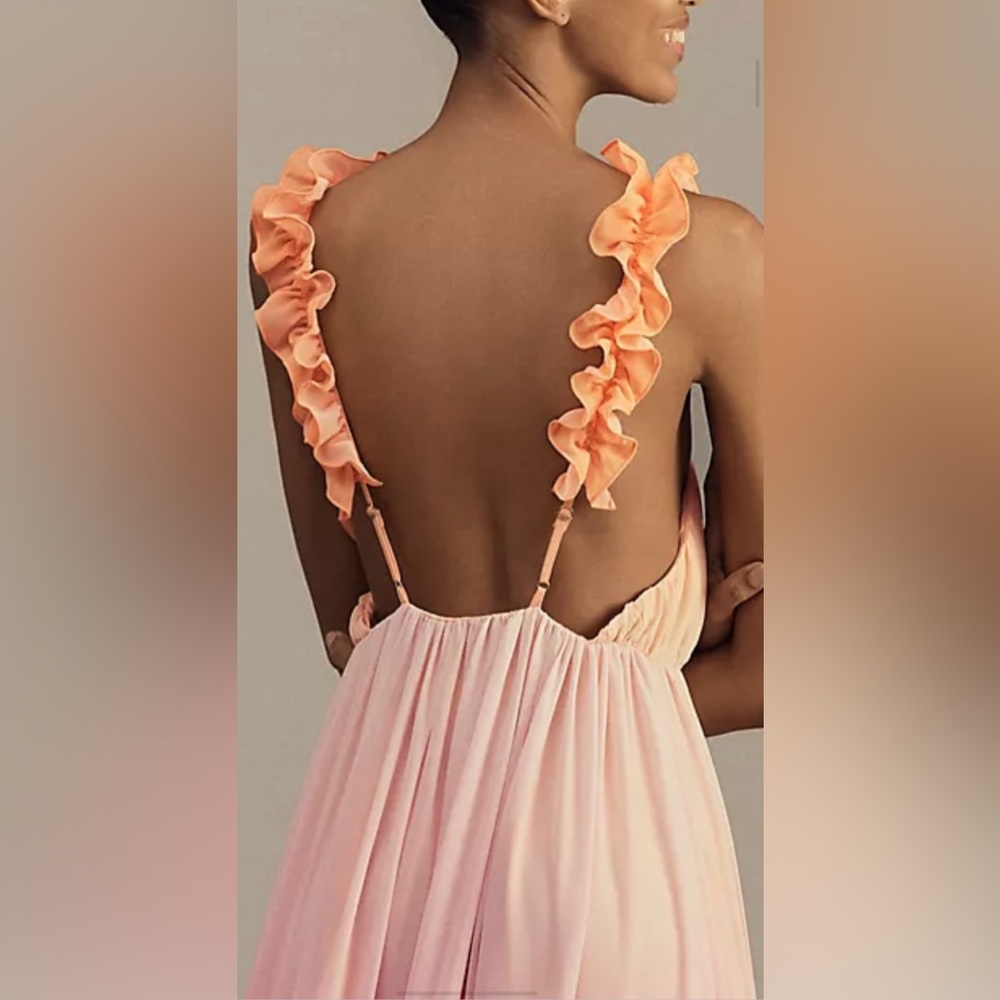 BHLDN Anthropologie V Neck Ombré Maxi Dress - worn once - Picture 2 of 12